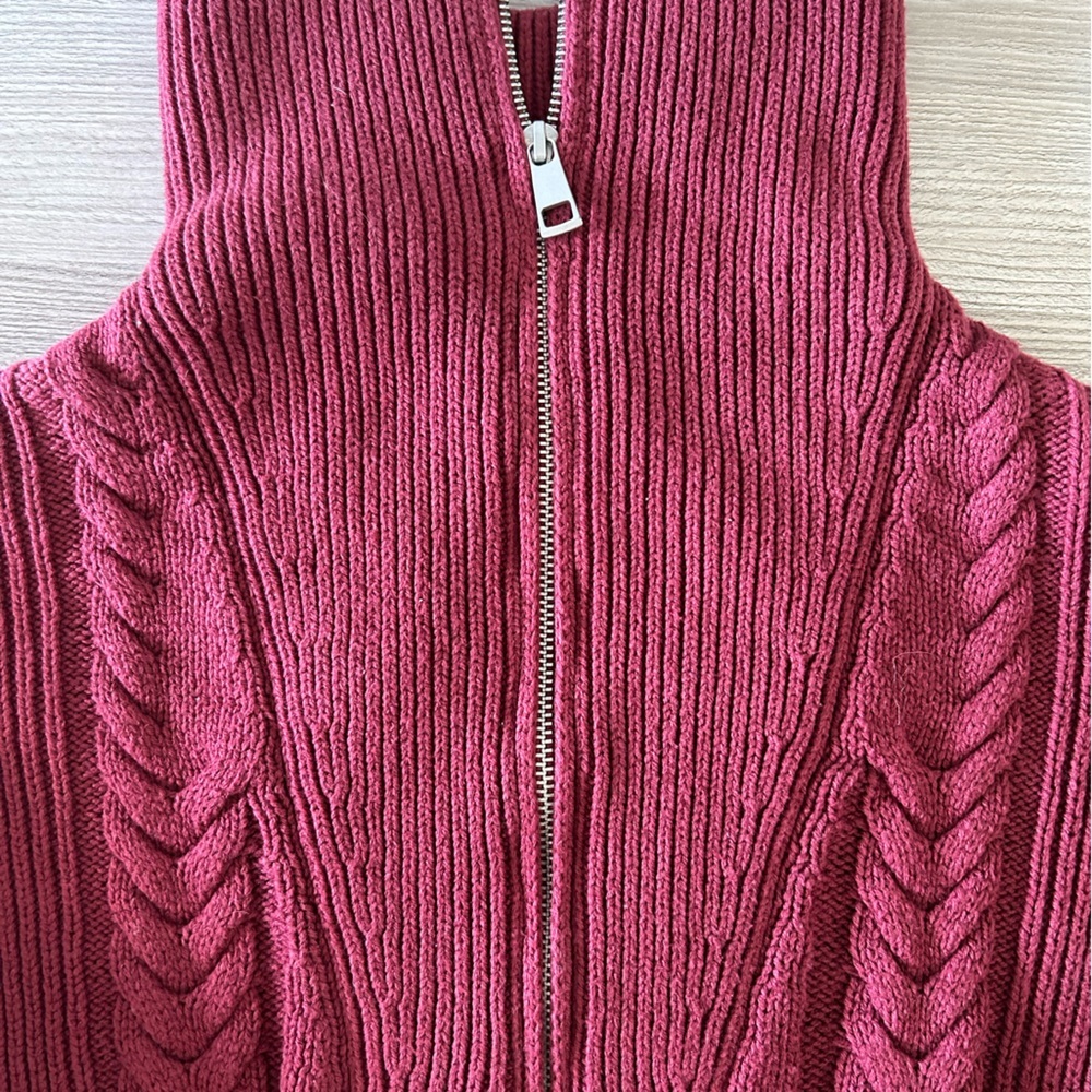 Sorella Dark Red Cable Knit Long Sleeve Sweater​ - Picture 14 of 15